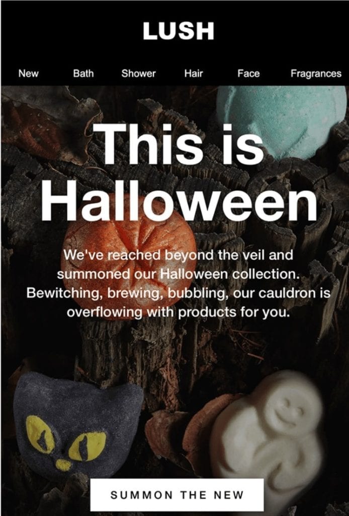 Lush Halloween email example