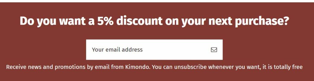 newsletter signup form example kimondo