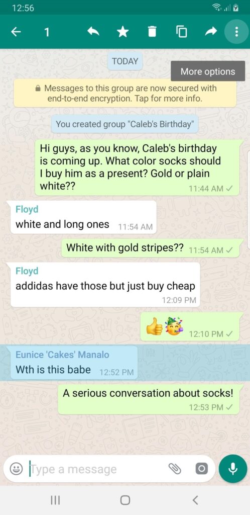 personal whatsapp group chat