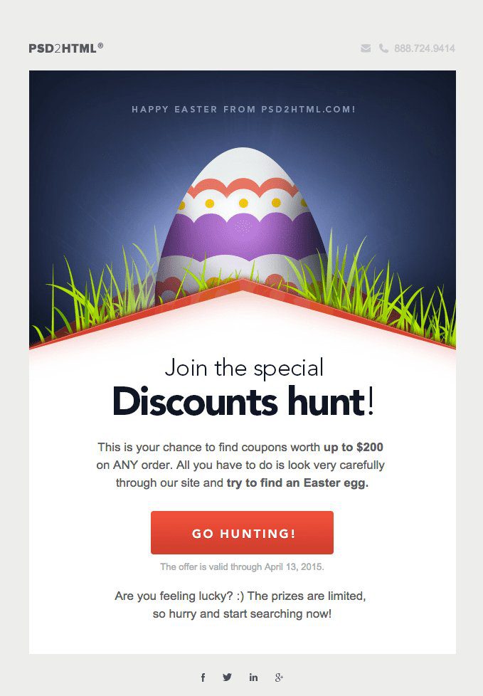 PSD2HTML Easter Email Example