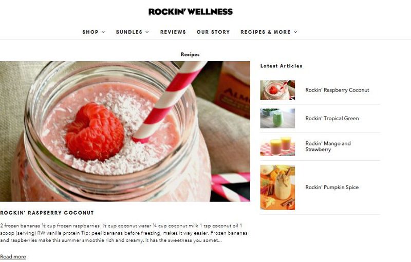Ecommerce retailer Rockin Wellness shares recipes as valuable content