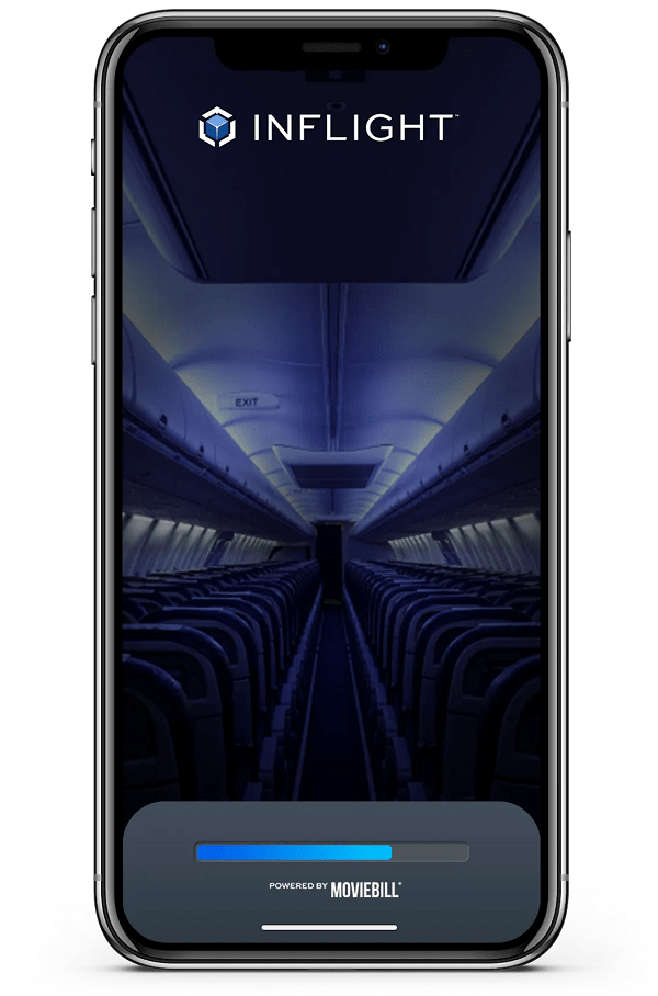 Loading page from Inflight's application displayed on a smartphone. 
