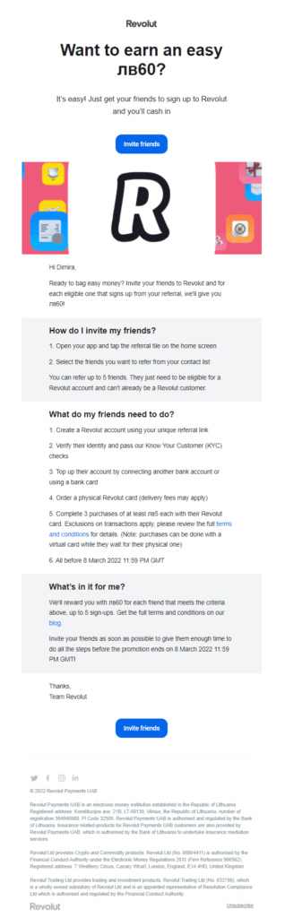 referral email